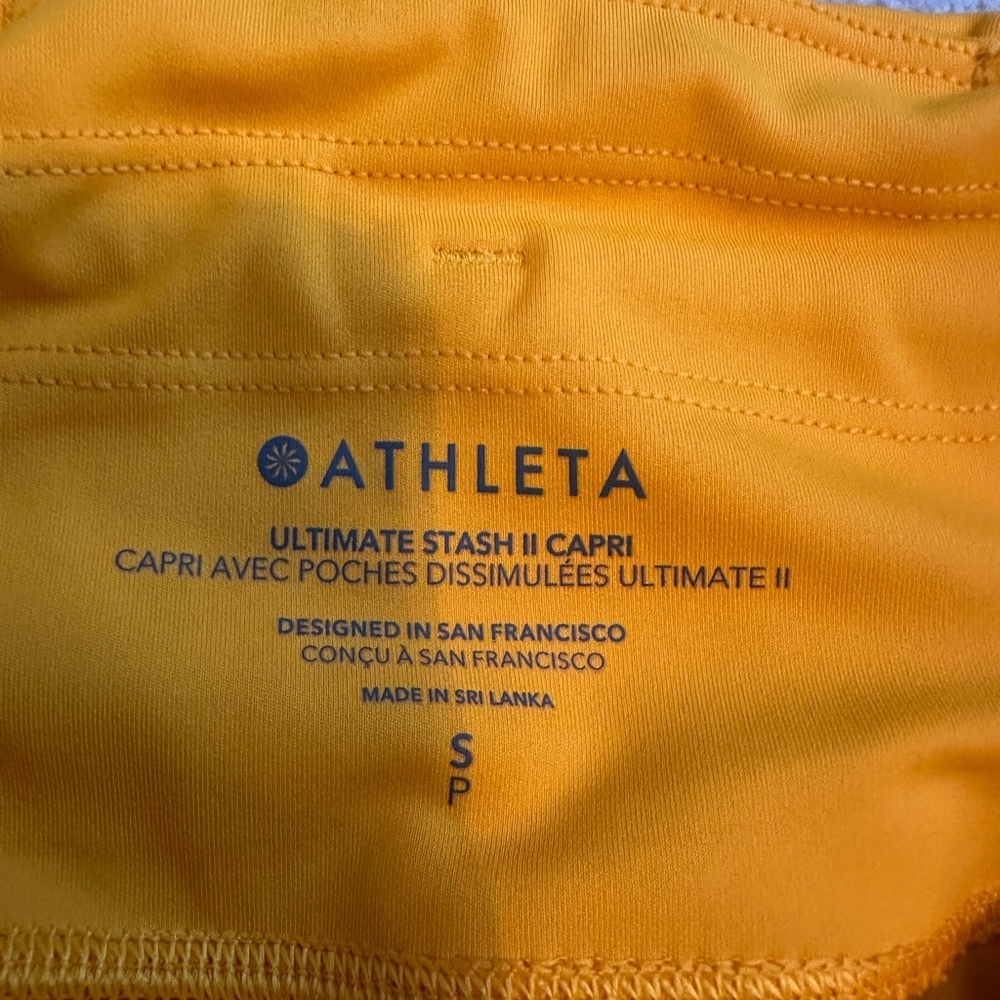 Athleta Women’s Ultimate Stash II Capri Radiant Sunrise Orange Size Small - Picture 5 of 10